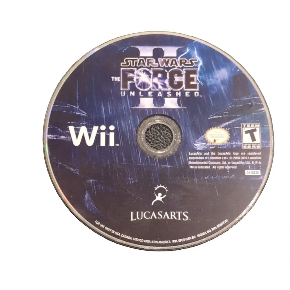 LucasArts Star Wars The Force Unleashed II Nintendo Wii Video Game Disc Action